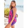 Swimsuits for All Swim 365 Women’s Plus Size Longer-Length Mesh Tankini Top(Sunset Brushstroke)