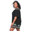 Swimsuits for All Swim 365 Women’s Plus Size Off-The-Shoulder Cover Up(White Multi)