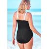 Swimsuits for All Swim 365 Women’s Plus Size One-Piece Tank Swimsuit with Adjustable Straps(Black)
