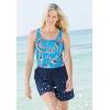 Swimsuits for All Swim 365 Women’s Plus Size One-Piece Tank Swimsuit with Adjustable Straps(Black White Sunburst)