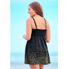 Swimsuits for All Swim 365 Women’s Plus Size Retro Swim Dress(Gold Foil)