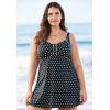 Swimsuits for All Swim 365 Women’s Plus Size Retro Swim Dress(Gold Foil)