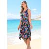 Swimsuits for All Swim 365 Women’s Plus Size Sharktail Beach Cover Up(Spice Hibiscus)