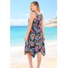 Swimsuits for All Swim 365 Women’s Plus Size Sharktail Beach Cover Up(Teal Blue Butterfly)