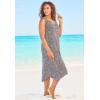 Swimsuits for All Swim 365 Women’s Plus Size Sharktail Beach Cover Up(Teal Blue Butterfly)