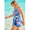 Swimsuits for All Swim 365 Women’s Plus Size Side-Slit Swim Dress(Multi Underwater Tie Dye)