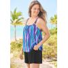 Swimsuits for All Swim 365 Women’s Plus Size Tank Overlay Swim Romper(Classic Leopard)