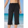 Swimsuits for All Swim 365 Women’s Plus Size Taslon Cover Up Capri Pant(Navy)