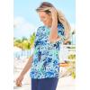 Swimsuits for All Swim 365 Women’s Plus Size The Swim Tee(Blue Stripe Palm)