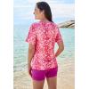 Swimsuits for All Swim 365 Women’s Plus Size The Swim Tee(Cherry Animal Abstract)