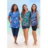 Swimsuits for All Swim 365 Women’s Plus Size The Swim Tee(Silver Foil Animal)