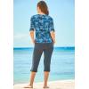 Swimsuits for All Swim 365 Women’s Plus Size Three-Quarter Sleeve Swim Tee(Sunset Sea Glass)