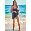 Swimsuits for All Swim 365 Women’s Plus Size Two-Piece Colorblock Swim Dress(Black Dark Sapphire)