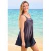 Swimsuits for All Swim 365 Women’s Plus Size Two-Piece Ombre Swim Dress(Sapphire Ombre)