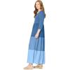 Woman Within Plus Size Colorblock Tiered Dress(Blue Coast Colorblock)