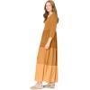 Woman Within Plus Size Colorblock Tiered Dress(Honey Glaze Colorblock)