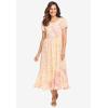Woman Within Plus Size Mixed Print Maxi Dress(Sage Pretty Rose)