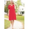 Woman Within Plus Size Perfect Short-Sleeve Crewneck Tee Dress(Black)