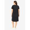 Woman Within Plus Size Perfect Short-Sleeve Crewneck Tee Dress(Black Polka Dot)