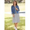 Woman Within Plus Size Perfect Short-Sleeve Crewneck Tee Dress(Evening Blue Stars)