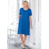 Woman Within Plus Size Perfect Short-Sleeve Crewneck Tee Dress(Stonewash)