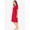 Woman Within Plus Size Perfect Short-Sleeve Crewneck Tee Dress(Vivid Red)