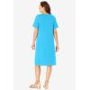 Woman Within Plus Size Perfect Short-Sleeve V-Neck Tee Dress(Waterfall)