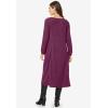 Woman Within Plus Size Petite Thermal Knit A-Line Dress(Deep Claret)