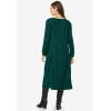 Woman Within Plus Size Petite Thermal Knit A-Line Dress(Emerald Green)