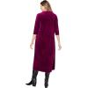Woman Within Plus Size Pintuck Velour Dress(Black)