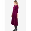 Woman Within Plus Size Pintuck Velour Dress(Emerald Green)