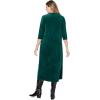 Woman Within Plus Size Pintuck Velour Dress(Emerald Green)