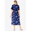 Woman Within Plus Size Short-Sleeve Button-Front Pocket Dress (Petite Available) – 6X, Navy Bloom