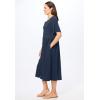 Woman Within Plus Size Short-Sleeve Button-Front Pocket Dress (Petite Available) – 7X, Navy