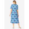 Woman Within Plus Size Short-Sleeve Button-Front Pocket Dress (Petite Available) – M, Paradise Blue Multi Garden