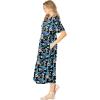 Woman Within Plus Size Short-Sleeve Button-Front Pocket Dress (Petite Available) – S, Black Garden