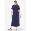 Woman Within Plus Size Short-Sleeve Scoopneck Empire Waist Dress(Classic Red Hearts)