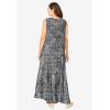 Woman Within Plus Size Sleeveless Crinkle Dress(Black Ikat)