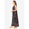 Woman Within Plus Size Sleeveless Crinkle Dress(Black Patch Floral)