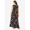 Woman Within Plus Size Sleeveless Crinkle Dress(Black Patch Floral)