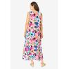Woman Within Plus Size Sleeveless Crinkle Dress(Sweet Coral Bloom)