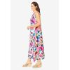 Woman Within Plus Size Sleeveless Crinkle Dress(Sweet Coral Bloom)