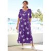 Woman Within Plus Size Stamped Empire Waist Dress(Bright Cobalt Starfish)
