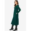 Woman Within Plus Size Thermal Knit A-Line Dress(Emerald Green)