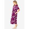 Woman Within Women’s Plus Size Button-Front Essential Dress(Deep Claret Graphic Bloom)