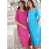 Woman Within Women’s Plus Size Button-Front Essential Dress(Deep Claret Polka Dot)