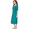 Woman Within Women’s Plus Size Button-Front Essential Dress(Navy Blossom)