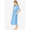 Woman Within womens Woman Within Button-front Essential Dress 30335(Paradise Blue Pretty Blossom)