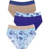 Comfort Choice Plus Size Full Coverage Stretch Cotton Color Block Brief 3-Pack(Tropical Pineapple Assorted)