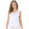 Comfort Choice Plus Size Lace-Trim Camisole(White)